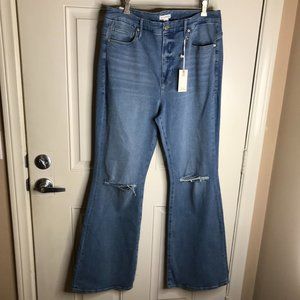 NWT Good American Women's Good Legs Flare Jeans Blue ~ Size 16